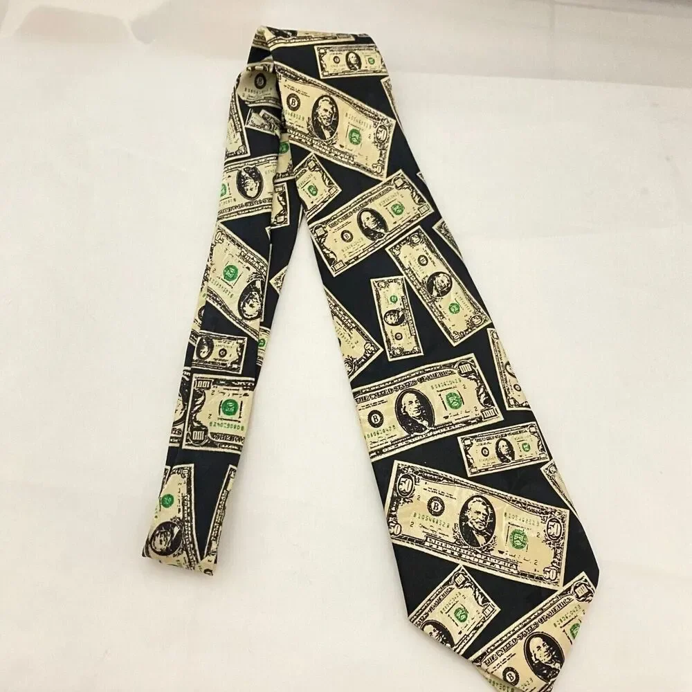 #5628 Design by A Rogers 50 Dollar Bill Money Novelty Necktie Tie 60X4